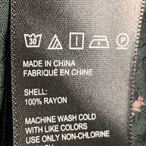 Urban Outfitters Green Floral Boho Tunic Top Long Sleeve Drawstring Size Small - Picture 10 of 10